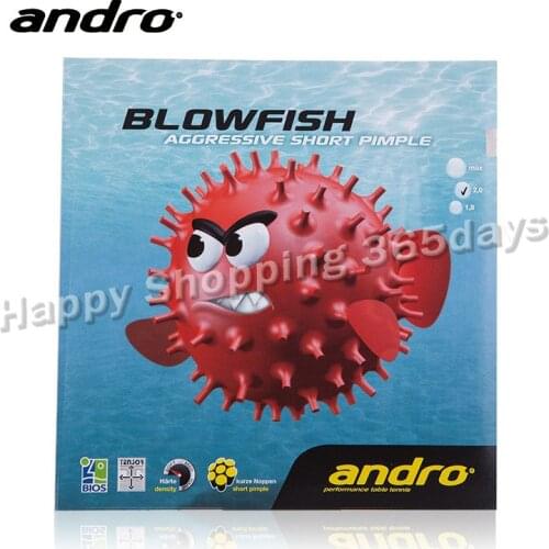 Andro BLOWFISH Pips-out Table Tennis Rubber Ping Pong Pimples Out With Sponge Tenis De Mesa