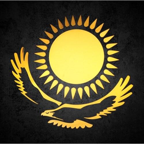 Car Styling 3D Kazakhstan Sun eagle emblem Body Badge Interior Exterior Decoration Sticker Metal Auto Emblem Motorcycle Decals
