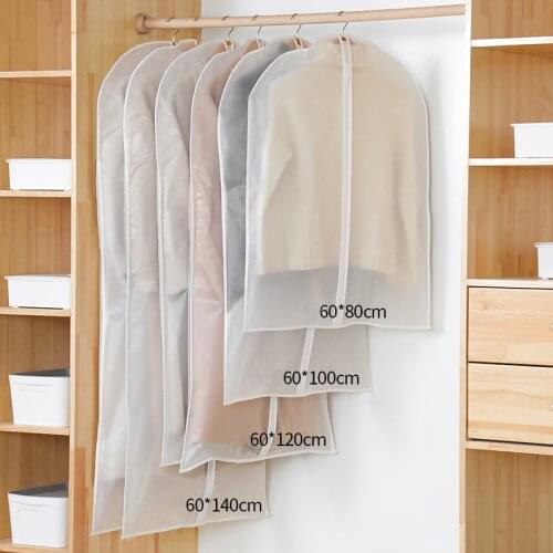Household Clothing Dust Cover Wardrobe Coat Storage Cover Hanging-type Suit Protect Waterproof Organizer Bag