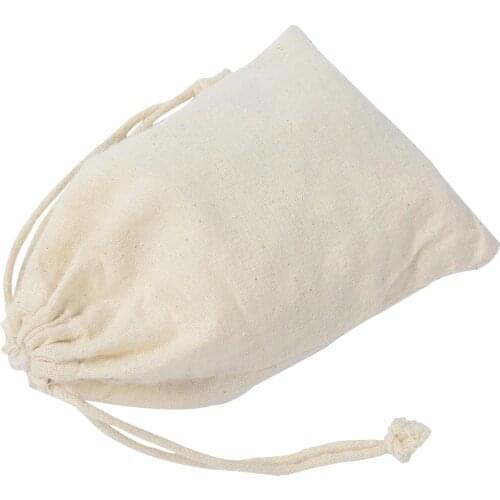 Ferimo 50pcs Cotton linen bags jewelry drawstring cotton storage bag cloth stationery handbags