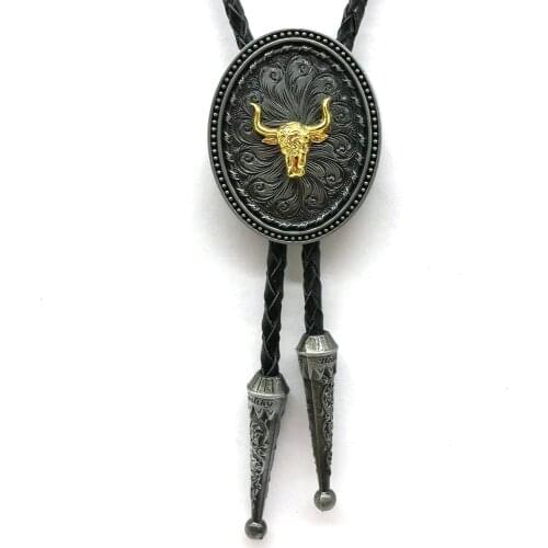 European and American fashion joker poirot tie mens classic wedding tie alloy leather collar rope