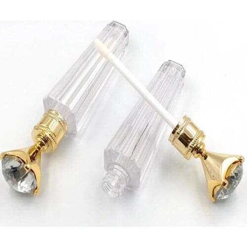 Wholesale Lip Gloss Packaging Luxury Diamond cap Lip Gloss Tube Empty Lip Gloss Tubes Containers Refillable Lipgloss Bottles