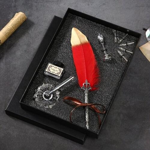 Halloween cute feather pens gift set calligraphy set feather fountain pens set