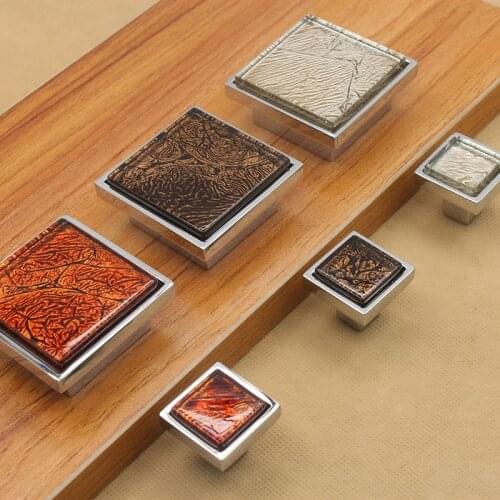 Crystal Square Glass Handle European-american Modern Simple Armoire Cabinet Cabinet Door Drawer Fashionable New Style Handle