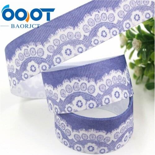 I-19628-1507,1'' 25mm lace Printed grosgrain ribbon,10yrds DIY handmade headwear accessories gift packaging