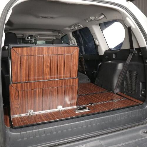 5PCS for Toyota Land Cruiser Prado 150 7-Seat 2010-2019 Car Wood Cargo Liner Trunk Mats Wooden Pads Carpets Interior Accessories