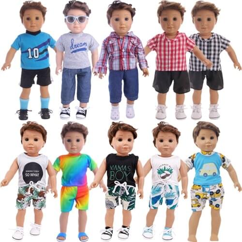 Reborn Dolls Mens Clothes T-Shirt For New Baby Born For 18 Inch & 43 Cm Accessories For Boys Toy Gifts