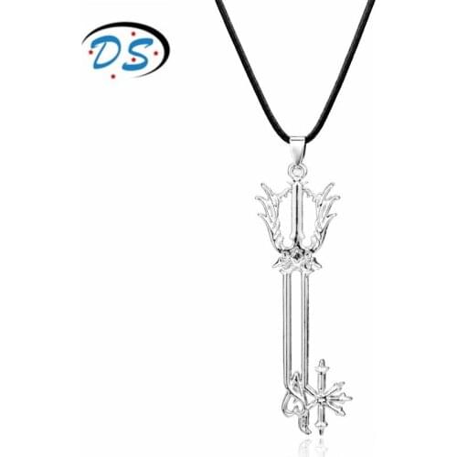 Hot Game Kingdom Hearts Oblivion Blade Necklace for Man Boys Leather Rope Key Pendants Necklaces