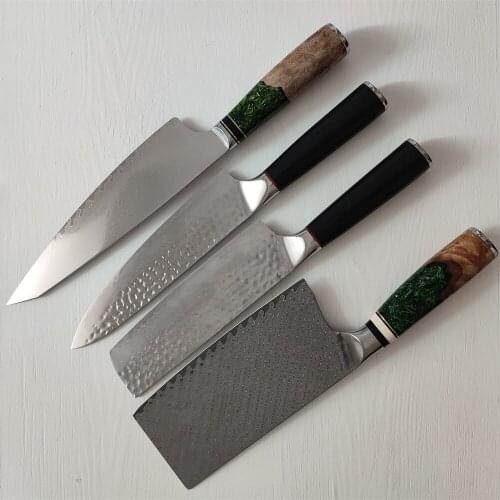Kitchen Knife Set Damascus Steel Knife Professional Knife 7 inch Nakiri Chopping Knife 8 inch Chef Knife 9 inch Kiristuke Knife