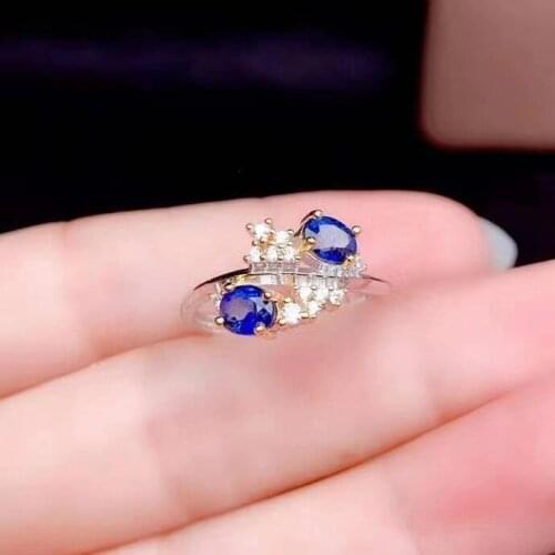Super Quality Natural And Real Sapphire Rings 925 Sterling Silver Fine Jewelry