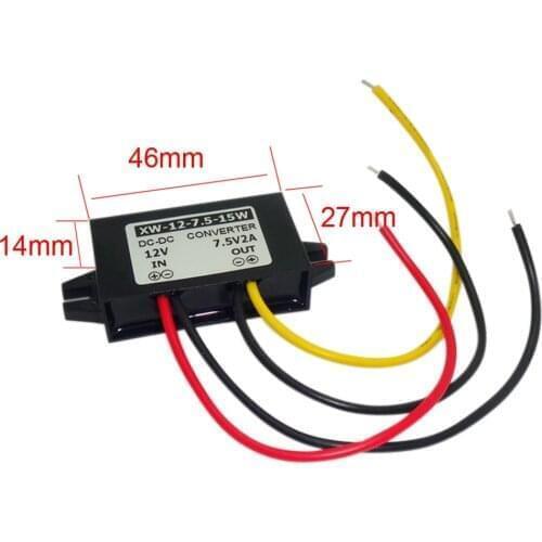 New Arrival Buck Power Adapter DC 12V(9-22V) Step Down To 7.5V 2A 15W Car Supply Converter Waterproof Regulator Module
