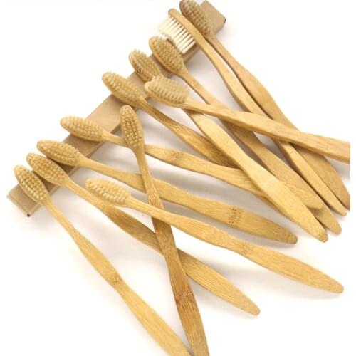 OEM Service Custom Logo Printed Extra Soft Bamboo Toothbrush 100 pieces or 250 pieces customized logo For Catherine Gessner