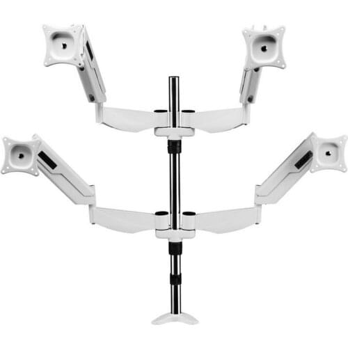 Gas Spring Full Motion 15"-27" LCD LED 4Screen Monitor Holder Free Lifting Flexible Display Mount Rack Stand