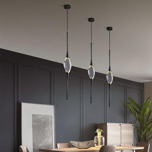 Bedside small chandelier postmodern simple dining room single bedroom Nordic living room bar copper crystal chandelier