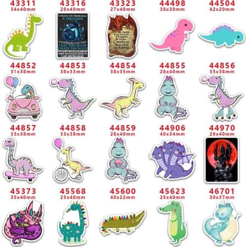 DIY Craft Supplies Sewing Accessories Cartoon Dinosaur Printed Planar Resins Mold 10 Pieces. PR-43311