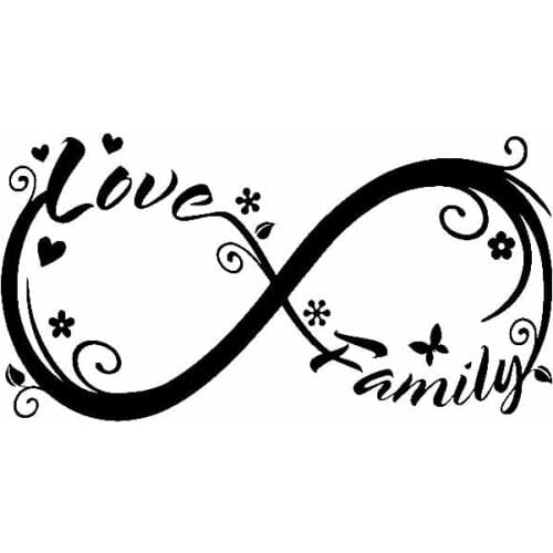 Family Love Eternal Symbol Sticker High Quality Car Window Decoration Personality Pvc Waterproof Decal Black/white, 17cm*9cm