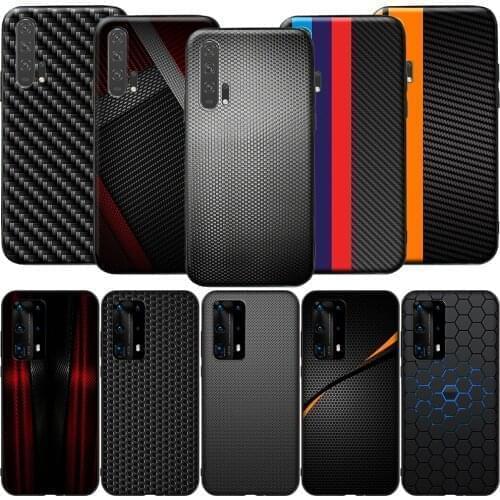 GX47 Car Carbon Fibre Print Silicone Case for Honor 6A 7A 3GB 7C 7X 8 8A 8X 8C 9 10 Lite View 20S 9A 10X Max Pro