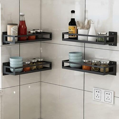 Japanese-style punch-free seasoning rack kitchen multi-layer seasoning storage rack wall-mounted stainless steel kitchen rack