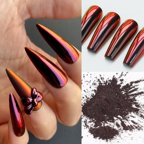 0.3g/Box Chameleon Mirror Laser Nail Glitter Powders Auroras Nail Art Chrome Pigment Dust DIY Design Decoration