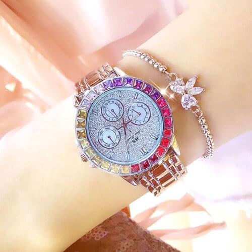 Gift For The New Year Wrist Watch Women Luxury Colorful Diamond Watches Women 2021 Wrist Fashion Brand Rhinestone Ladies Watches