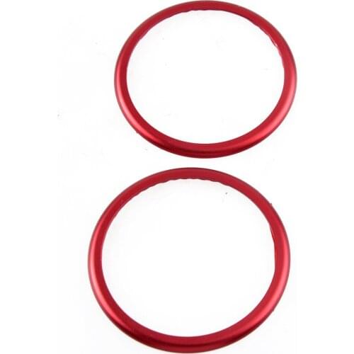 1 Pair Red Car Front Interior Speaker Frames Rings Trims Aluminum Alloy Fit for Hyundai Sonata 2020 2021 Decoration