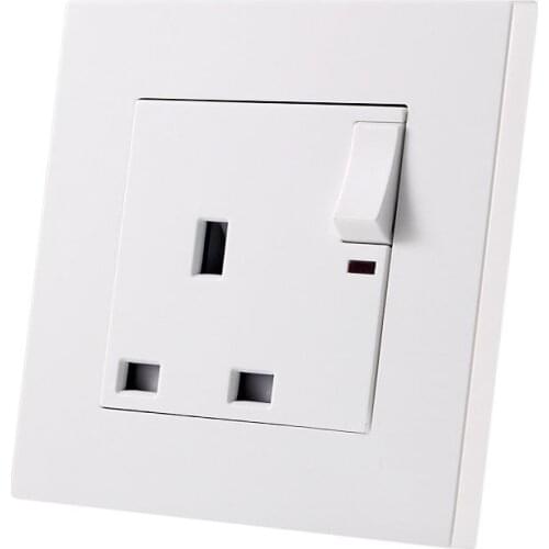 13A UK Standard Switched Wall Power Socket with LED Indicator Wall Socket Electrical Power Outlet Panel Household Accessories