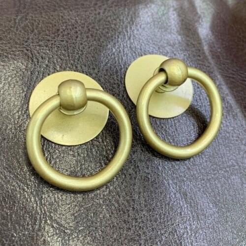 2Pcs Vintage Furniture Handle Golden Kitchen Cabinets Pull Handle Knobs Drawer Wardrobe Cupboard Metal Door Ring 40*31mm
