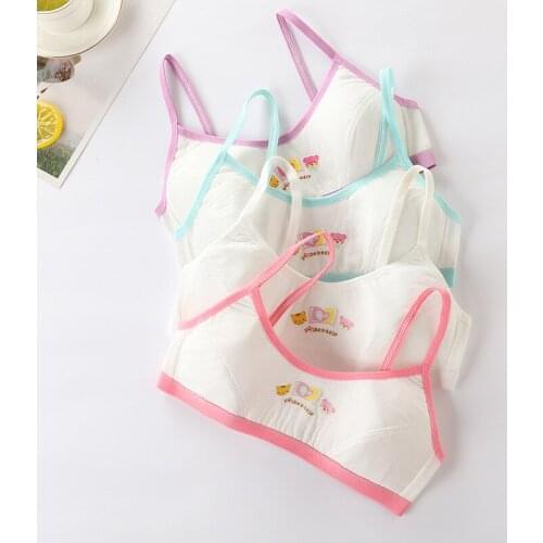 3pcs New Styles young girls training bras summer Teens Puberty Clothing Cotton Teenage underwear for kids