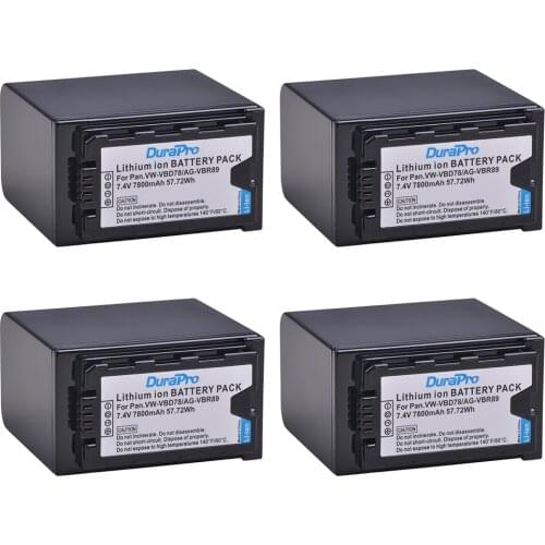 4Pc 7800mAH VW-VBD78 VBD78 AG-VBR89 Battery for Panasonic AJ-HPX260MC,HPX265MC,PX270,PX285MC,PX298,AG-FC100,HC-X1000 VBD58 VBD29