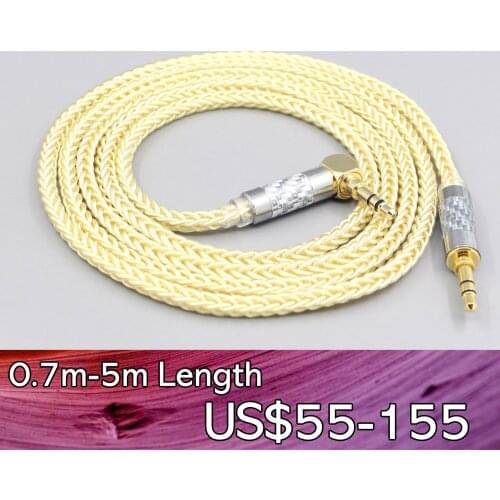 LN007650 8 Core Gold Plated + Palladium Silver OCC Cable For Fostex T50RP Mk3 T40RP Mk2 T20RP Mk2 Dekoni Audio Blue Headphone