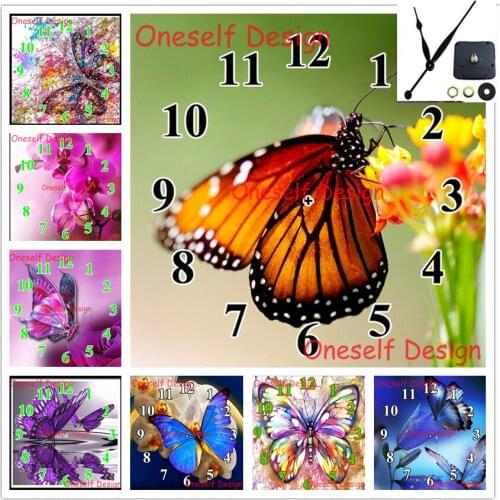 Diamond mosaic sale with Mechanical clock diy diamond painting 5d diamond embroidery full set animal butterfly diamond art kit
