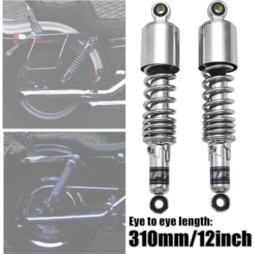 12inch Motorcycle Bike Shock Absorber Suspension Protector Rear 310mm Absorbers Rear Chrome 1pair For Harley