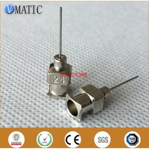 Free Shipping 0.5'' Tip Length 24G All Metal Tips Blunt Stainless Steel 12Pcs Dispensing Syringe Needle Tips 1/2 Inch