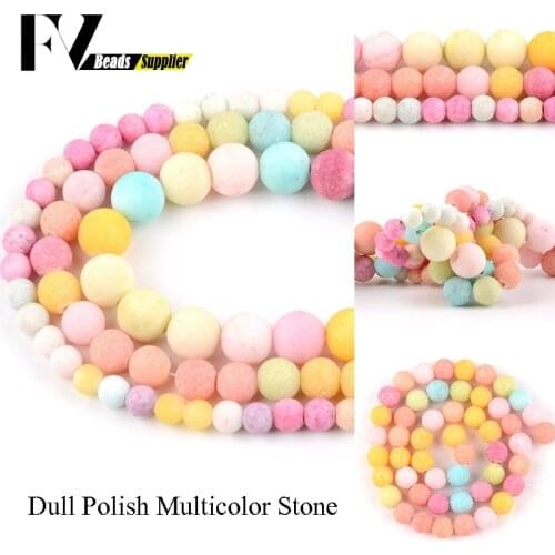 Natural Stone Multicolor Dull Polished Round Beads Loose Spacer Beads For Jewelry Making Diy Bracelets Accessories 6/8/10mm 15