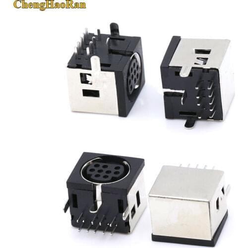 ChengHaoRan 1pcs MD Housing Female DIN 9 Mini Pin S-video Adapter Socket Mini DIN Port Connector MDC-9-02