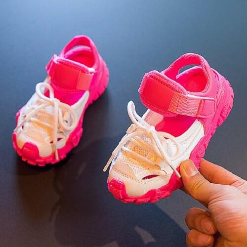 New Summer Children Fashionable Sports Shoes For Boys Kids Breathable Sneakers Barefoot Child Leather Mesh Girl School Sandals