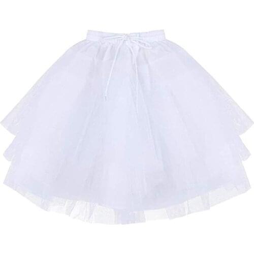 Kids Flower Girls 3 Layers Net Pageant Evening Wedding Dress Underskirt Crinoline Slip Bridesmaid Skirt Petticoat