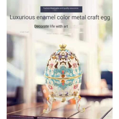 YILUNXI Enamel Color Metal Craft Gift Large Egg Luxury Jewelry Decoration household Crafts Gift Explosion in elegant color