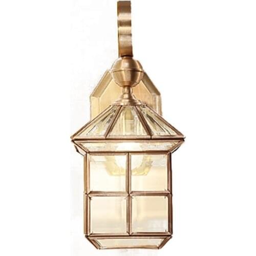 Hilton all copper European style wall lamp outdoor courtyard lamp door wall lamp balcony corridor American waterproof lamp