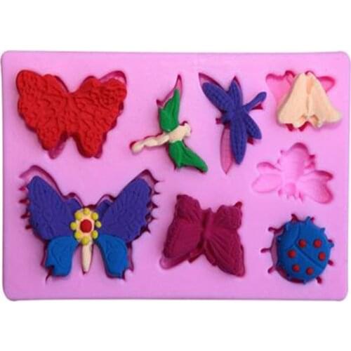 DIY Tools about Animal series Dragonflies Butterflies Beetles Liquid Silicone Cake Mold/Pastry Mould/Jello Pudding/Chocolate
