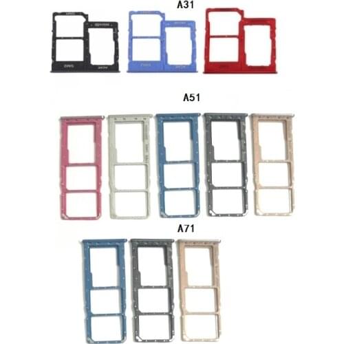 50pcs For Samsung Galaxy A01 A11 A21S A31 A41 A51 A71 Sim Card Reader Holder Dual Card Tray Slot Adapter