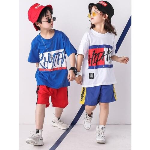 Summer Kids Clothing Set Boy Girl Hiphop T-shirt Shorts Fashion Outfit Unisex Streetwear