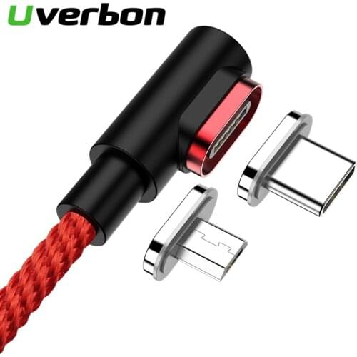 Magnetic Cable Micro USB Cable 90 DegreeType C Fast Charging Cabo For Samsung S8 S9 Huawei P20 P30 USB C Microusb Data wire Cord