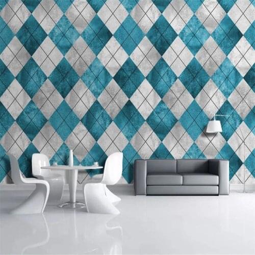 Milofi custom 3D wallpaper mural Nordic art geometric lines blue background wall living room bedroom decoration painting wallpap