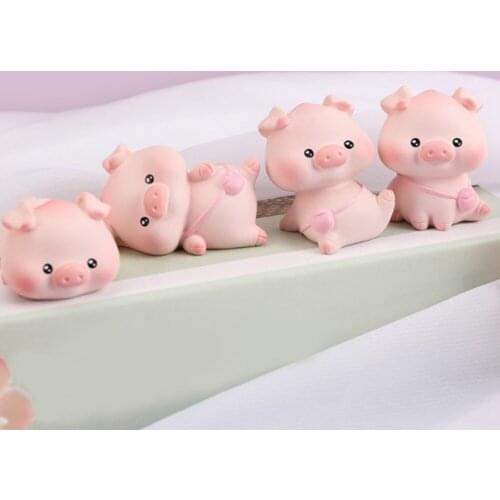 Car doll mini pink piggy resin decoration car interior cute creative gift desktop home interior decoration