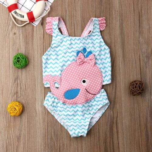 Fashion Lovely Girl Swimsuits 1Y-6Y Baby Girls Goldfish Swimwear Swimsuit Beachwear Bathing Suit One Piece