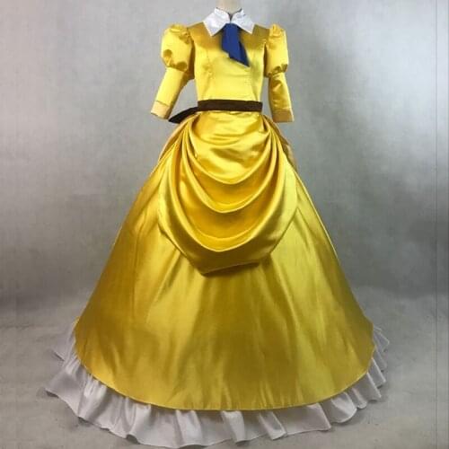 Cartoon Movie Cosplay Adult Women Costume Leading Role Jane Yellow Princess Dress Fancy Halloween Evening Party Dresses