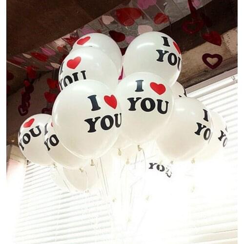 10Pcs Romantic Wedding Love Balloons Set Foil Heart Wedding Ballons Valentine Day Decorations For Party Baloes Red Balls Helium