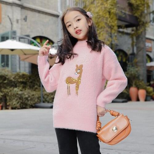 New Girls Sweater Babys Coat Outwear 2021 Charming Thicken Warm Warm Winter Autumn Knitting Pullover Childrens Clothing