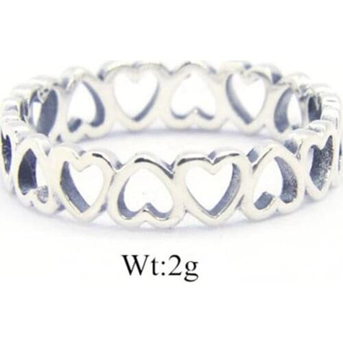 Size 6-10 Dropship 925 Sterling Silver Princess Love Ring Newest Lady Girls S925 Fashion Love Heart Ring